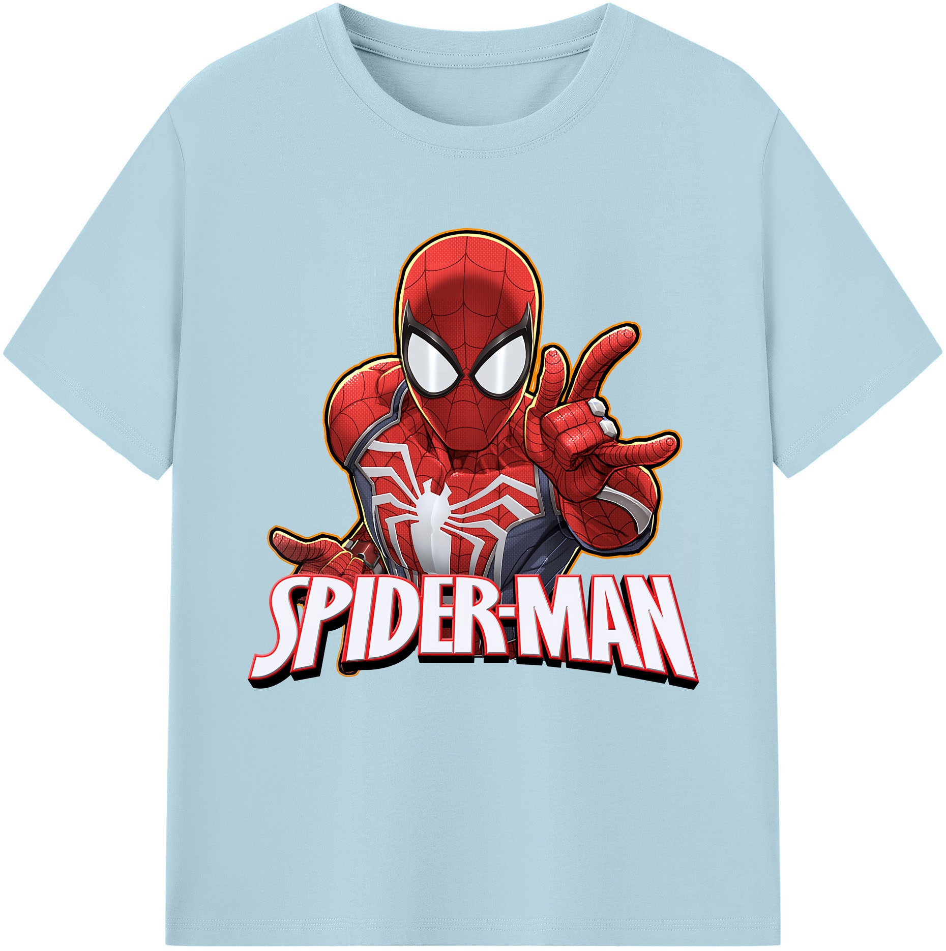 （画像用） Spider Man スパイダーマン 綿100％半袖Tシャツ（フロントプリント）